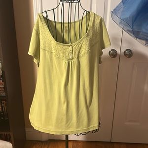 Ladies literally green shirt.